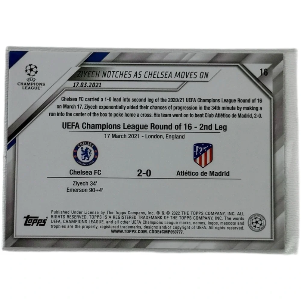 Title Winners 2021-22‎ Topps UEFA Champions League Sparkle Foil #16 Chelsea FC